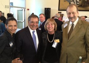 Photo with Christina Valentino, Donna Blitzer, Leon Panetta, and Chancellor Blumenthal