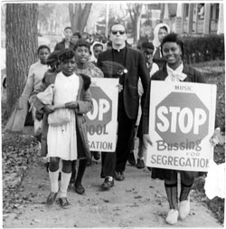Stop bussing for segregation march James Groppi center 1968