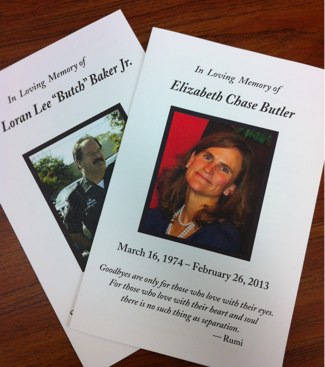 Photo of programs from memorial service.