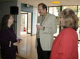 August 15, 2006 Greeting staff and faculty at 2300 Delaware reception