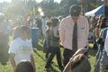 September 25, 2007 Chancellor Blumenthal talks with students at the OPERS festival
