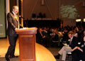 Delivering remarks at the Scholarship Benefit Dinner, January 31, 2009.