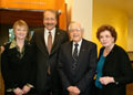 With wife Kelly Weisberg, left, UCSC Chancellor Emeritus Karl Pister and Rita Pister, Scholarship Benefit Dinner, January 31, 2009.