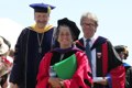 With Cowell Provost Faye Crosby and novelist Jonathan Franzen at the Cowell College Commencement, June 16.