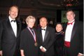 With National Medal of Science recipient Sandra Faber, her husband Andy (far right), UCSB Chancellor Henry Yang and his wife Dilling on Feb. 1.