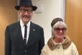 Chancellor Blumenthal and Campus Provost/Executive Vice Chancellor Alison Galloway on Dress Like it's 1965 Day in January.