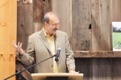 Chancellor Blumenthal at the dedication of the Hay Barn in September.